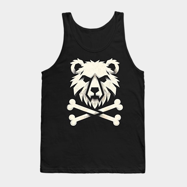 Jolly Roger Pirateflag Bear Skull Crossbones Tank Top by TaevasDesign